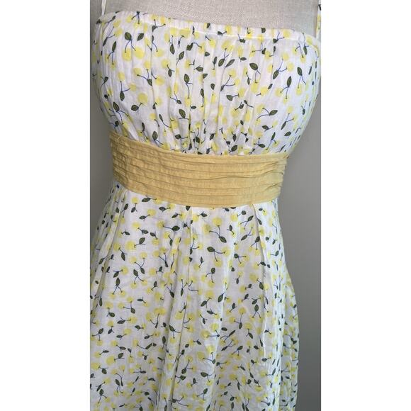 Katia Mini Babydoll Dress Yellow Cherry Sundress Y2K Cocktail Prom Sz Medium - Picture 6 of 12